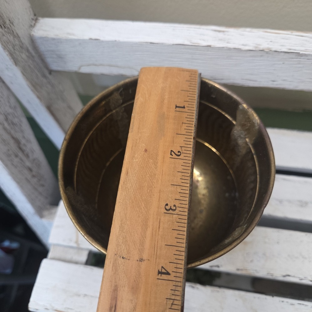 Vintage Solid Brass 3-Footed Flower Planter Pot Cauldron Cottage Core Succulent - Picture 12 of 12